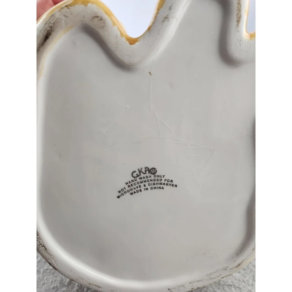 GKAO Scratching Cat Cookie Jar Tan Tabby Orange Smiling Kitten‎ Treat Holder